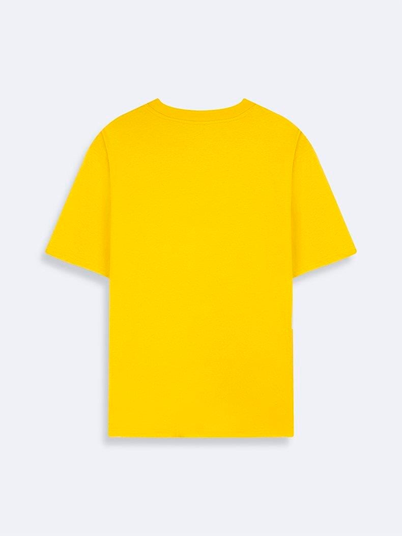 Ltb LEBOSA Erkek Sıfır Yaka Kısa Kol Sarı T-Shirt 1225842896089