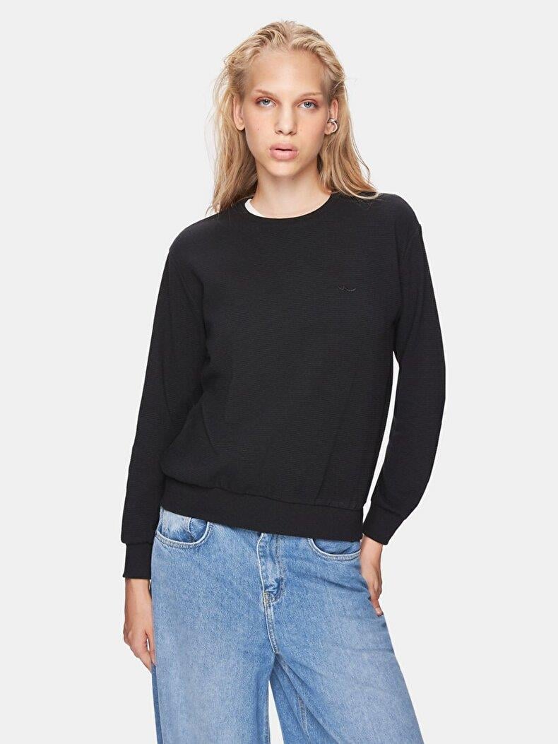 Ltb Lorize Düz Sıfır Yaka Uzun Kollu Basıc Sweatshırt 11258110861193