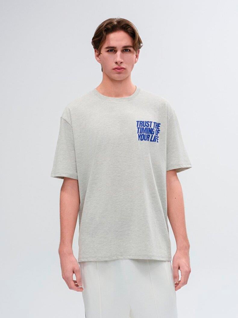 LTB Rodobe Erkek Basic Sırt Baskılı Rahat Kesim Beyaz T-shirt 1225842826089