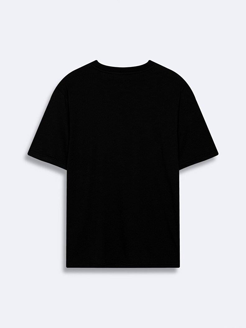 LTB SEZONO Erkek Sıfır Yaka Kısa Kol Regular Siyah T-Shirt 1225841796089