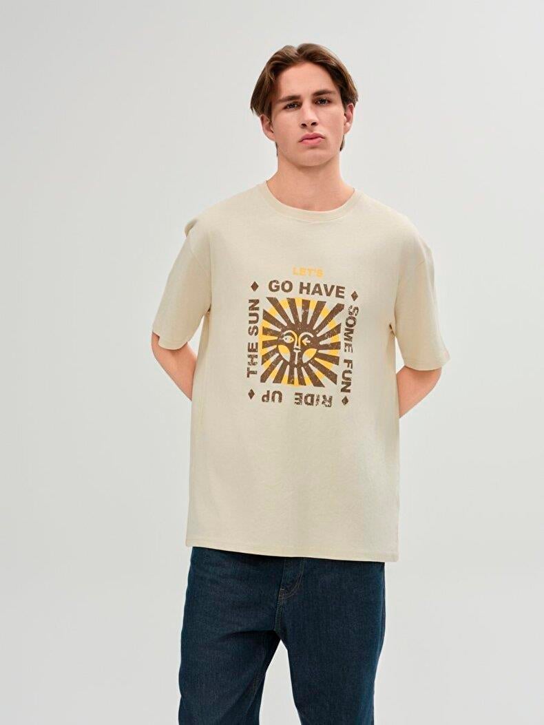 LTB YANESE Erkek Basic Baskılı Sıfır Yaka Taş T-shirt 1225842726089
