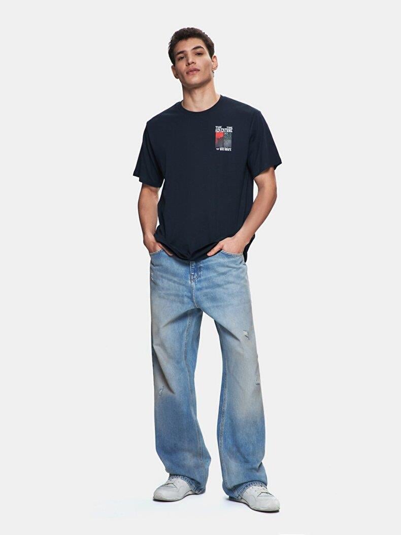 LTB YELODO Erkek Sıfır Yaka Kısa Kol Regular T-Shirt 1225841986089