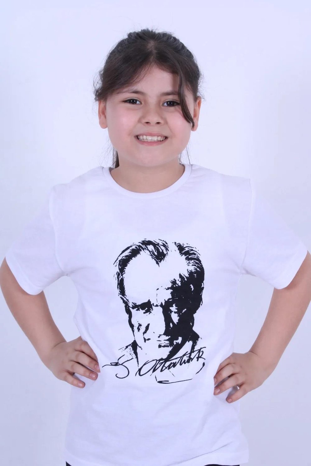 Atatürk Baskılı Atatürk Imzalı Unisex Çocuk T-shırt
