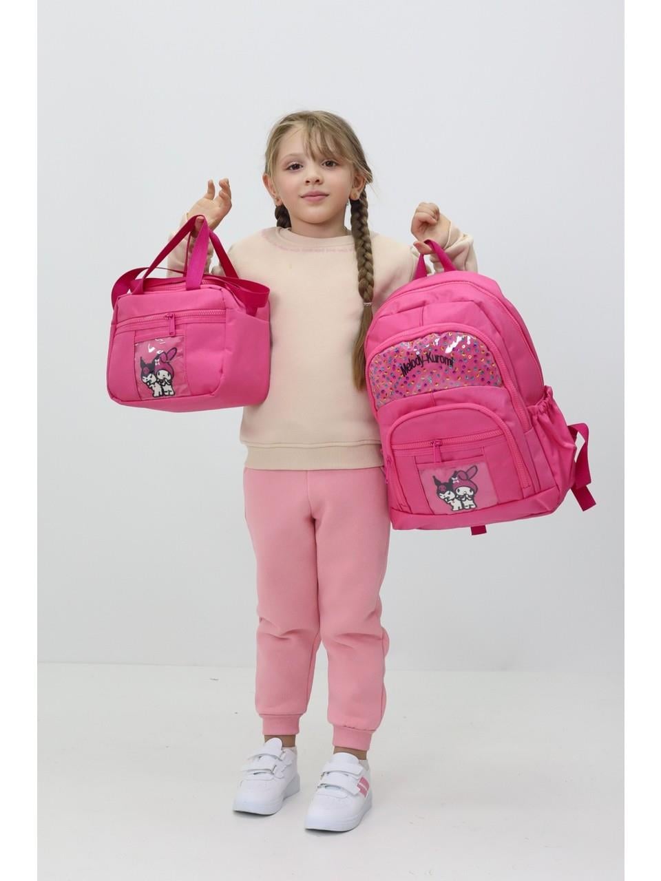 Probag Melody Kuromi 3lü Okul Çanta Sırt Çantası Beslenme Çantası Kalemlik Peluş Oyuncak Hediyeli
