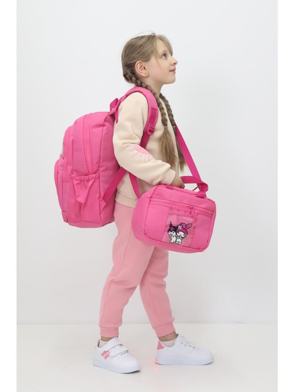 Probag Melody Kuromi 3lü Okul Çanta Sırt Çantası Beslenme Çantası Kalemlik Peluş Oyuncak Hediyeli