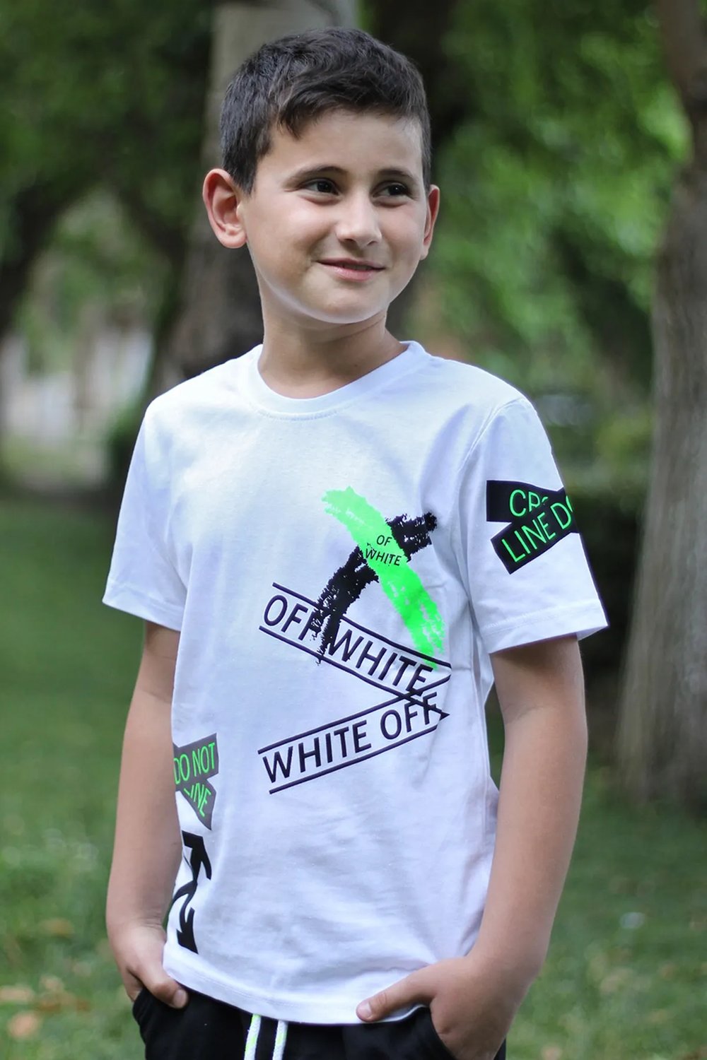 X Baskılı %100 Pamuk Erkek Çocuk T-shirt 9-16 Yaş