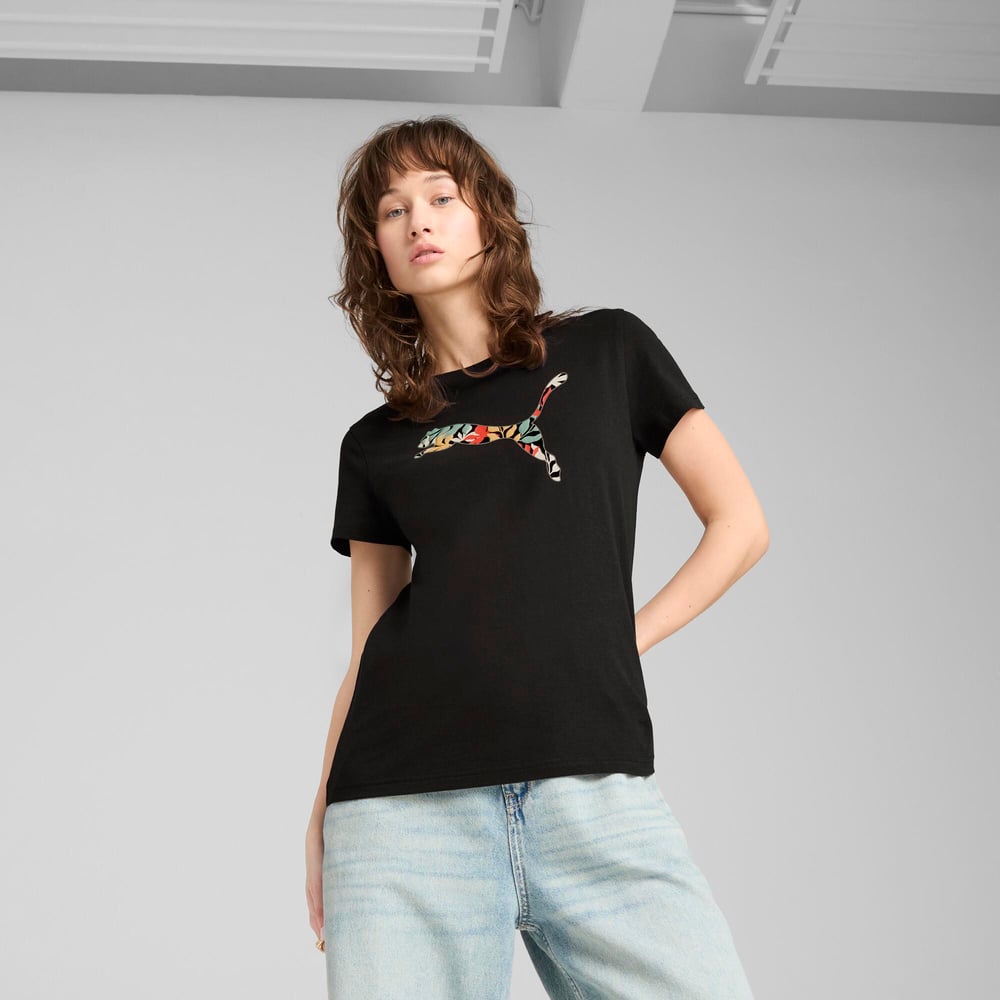 Puma GRAPHICS Floral Siyah Tişört Kadın 68508101