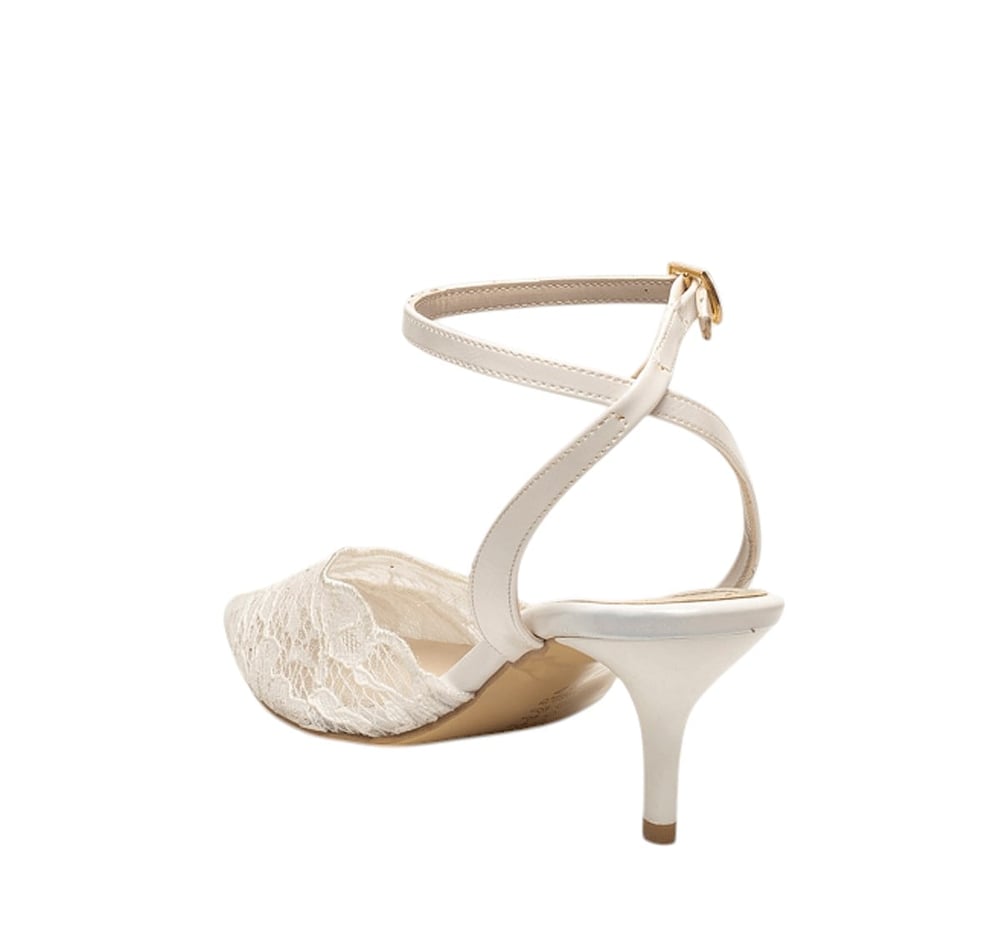 Genel Zenne Stiletto Abiye 104 Dantel Beyaz