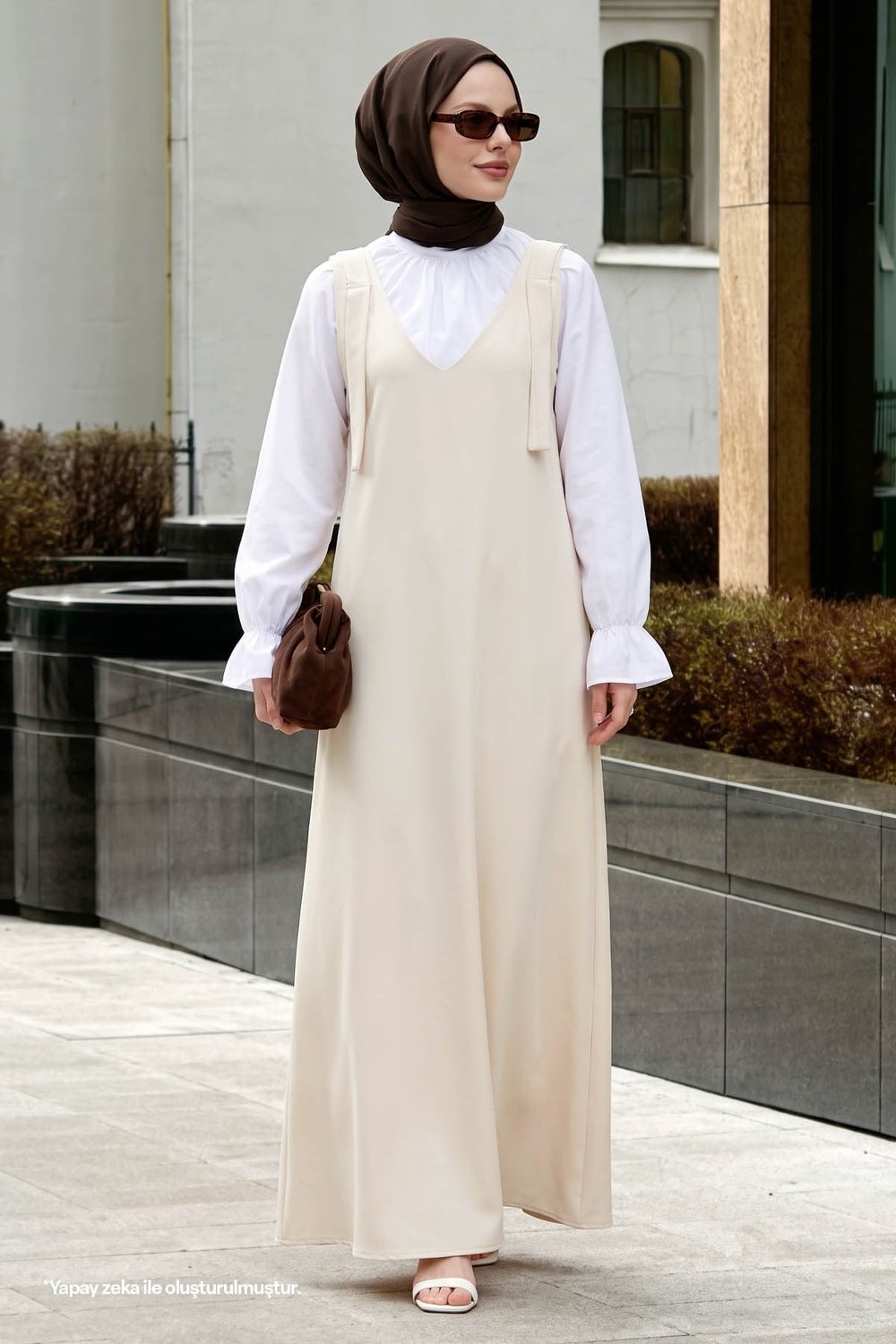 Double Krep Jile Taş Elbise