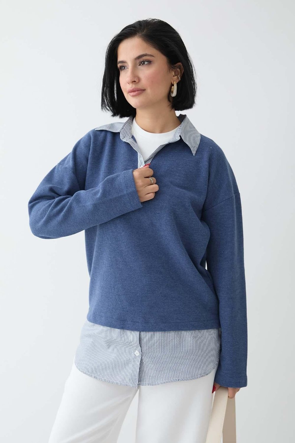Garnili Selanik Kumaş İndigo Sweat