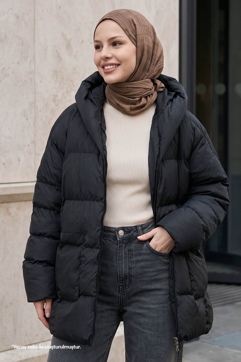 Mona Salaş Şişme Mont - Siyah