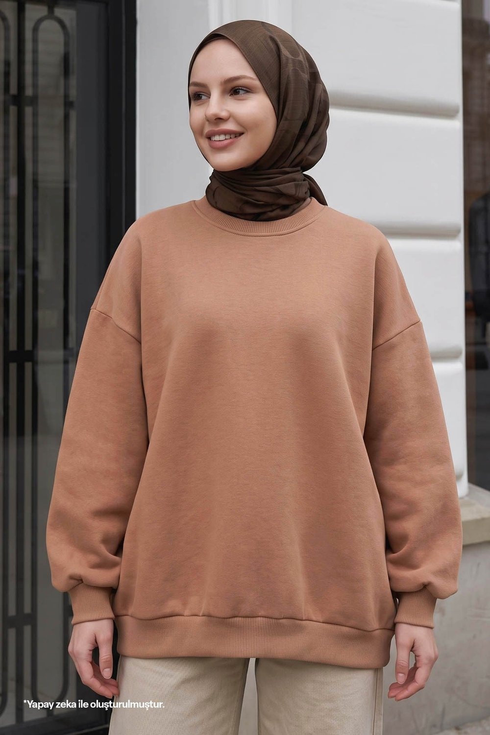 Şardonlu Basic Camel Sweat