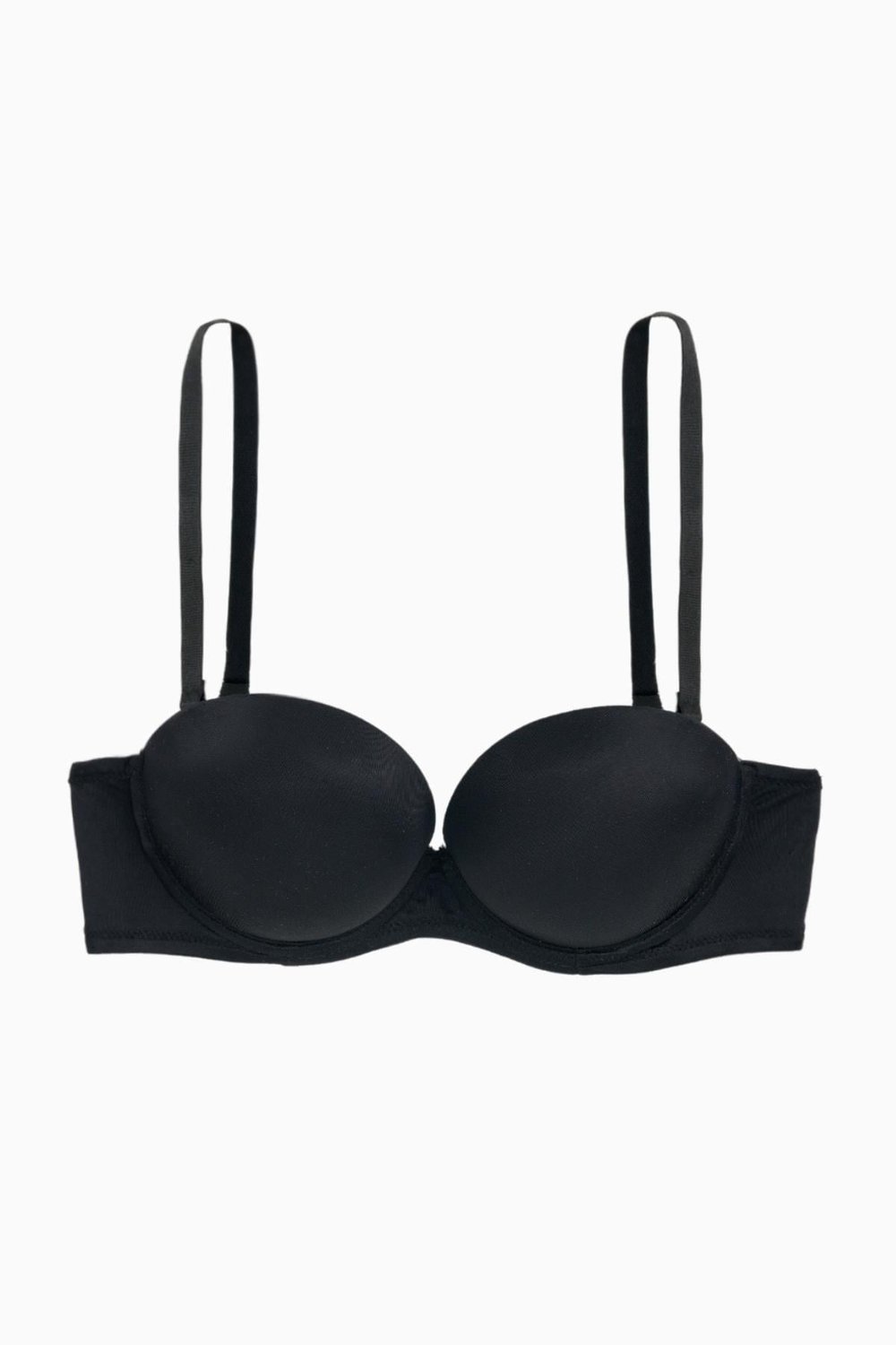 Straplez Mikro Sütyen Double Push Up, Ekstra Dolgulu Basic - Siyah - 2536