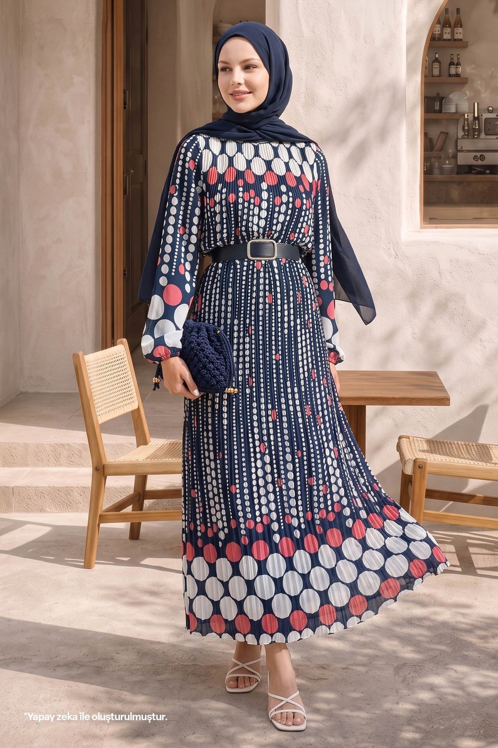 Vena Polka Dot Chiffon Dress - Fuchsia