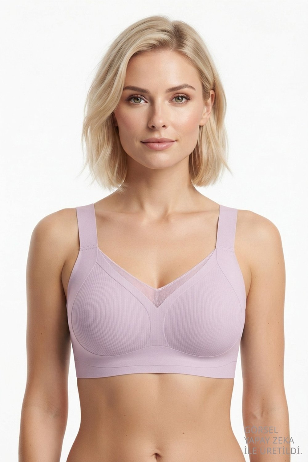 Seamless Bra - Elvora | Lazer Kesim Rib Dokulu Tül Detaylı Balensiz Kadın Sütyen 3lü Paket