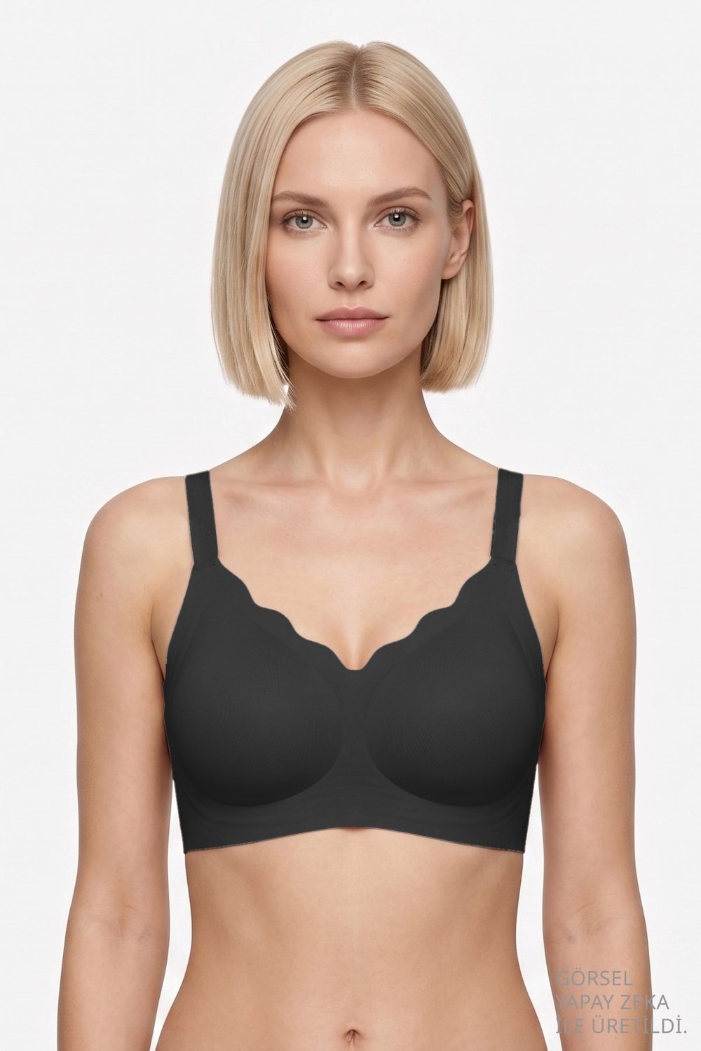 Seamless Bra - Smooth | Siyah Lazer Kesim Balensiz Ayarlanabilir Askılı Dikişsiz Kadın Sütyen