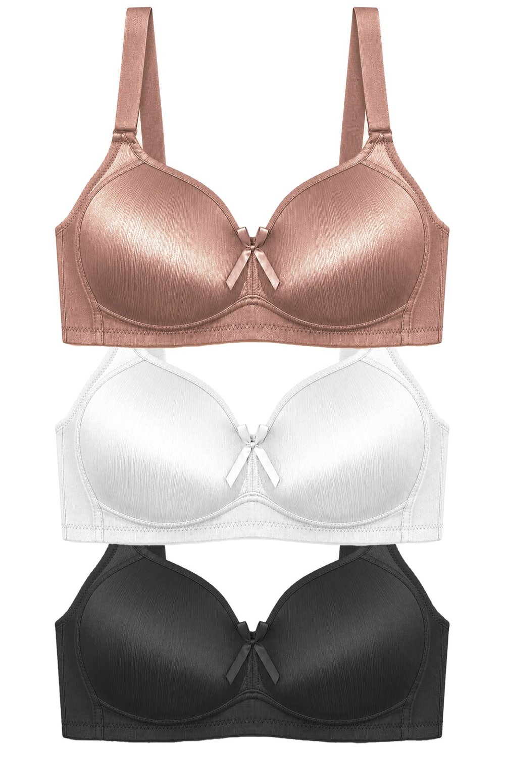 Bra - Elvia | Büyük Beden Parlak Balensiz Straplez Minimizer Kadın Sütyen 3lü Paket-3