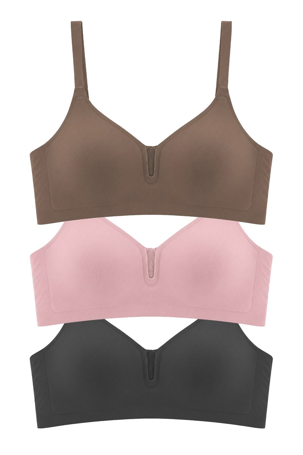 Seamless Bra - Eloria | Lazer Kesim Dikişsiz Balensiz İz Bırakmayan Tül Detaylı Sütyen 3lü Paket-2