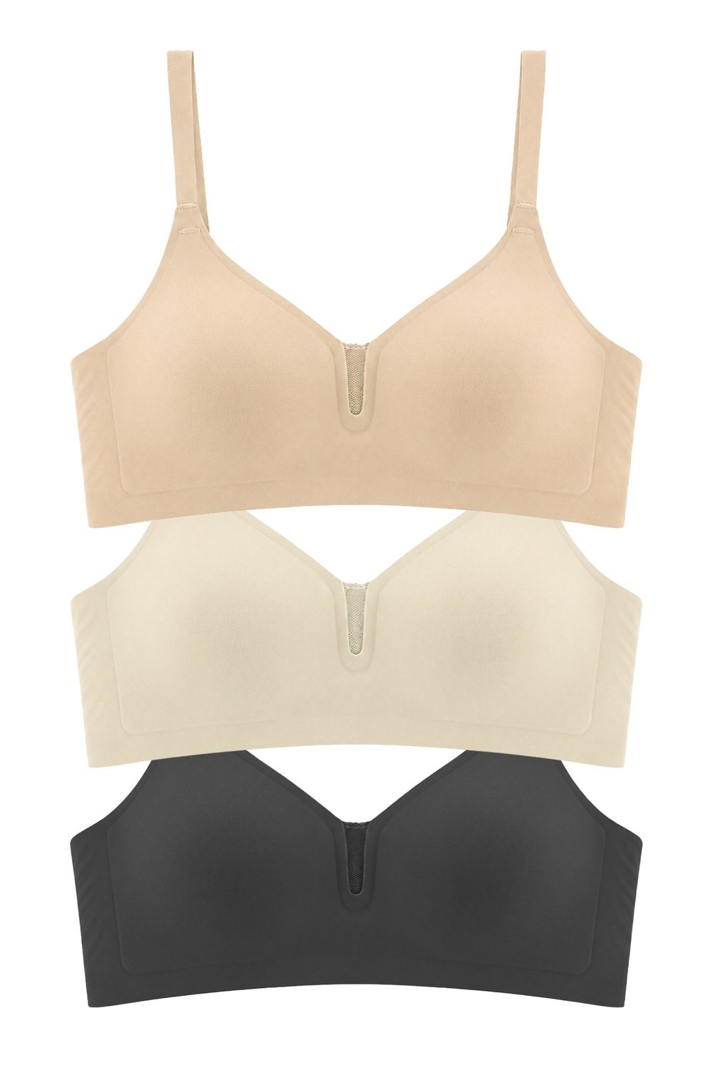 Seamless Bra - Eloria | Lazer Kesim Dikişsiz Balensiz İz Bırakmayan Tül Detaylı Sütyen 3lü Paket