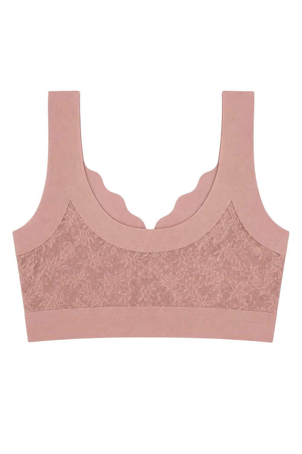 Seamless Bra - Lunessa | Pembe Lazer Kesim Dikişsiz Önden Düğmeli Dantelli Minimizer Kadın Sütyen
