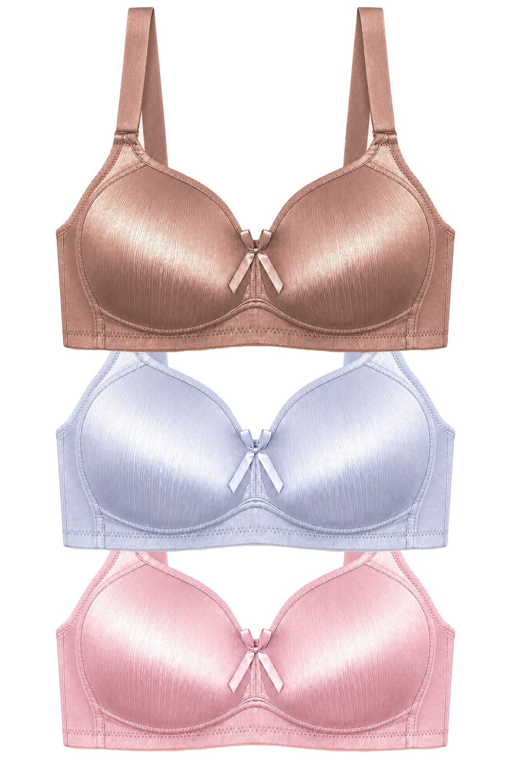 Bra - Elvia | Büyük Beden Parlak Balensiz Straplez Minimizer Kadın Sütyen 3lü Paket