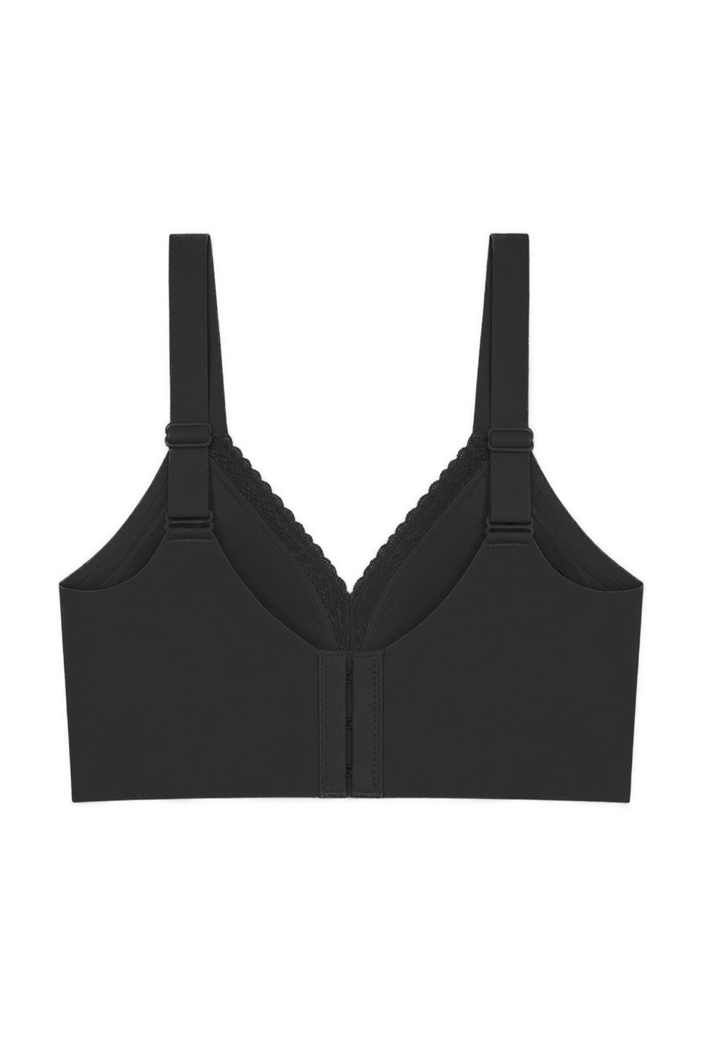 Seamless Bra - Seravia | Siyah Lazer Kesim Dantelli Minimizer Kadın Sütyen