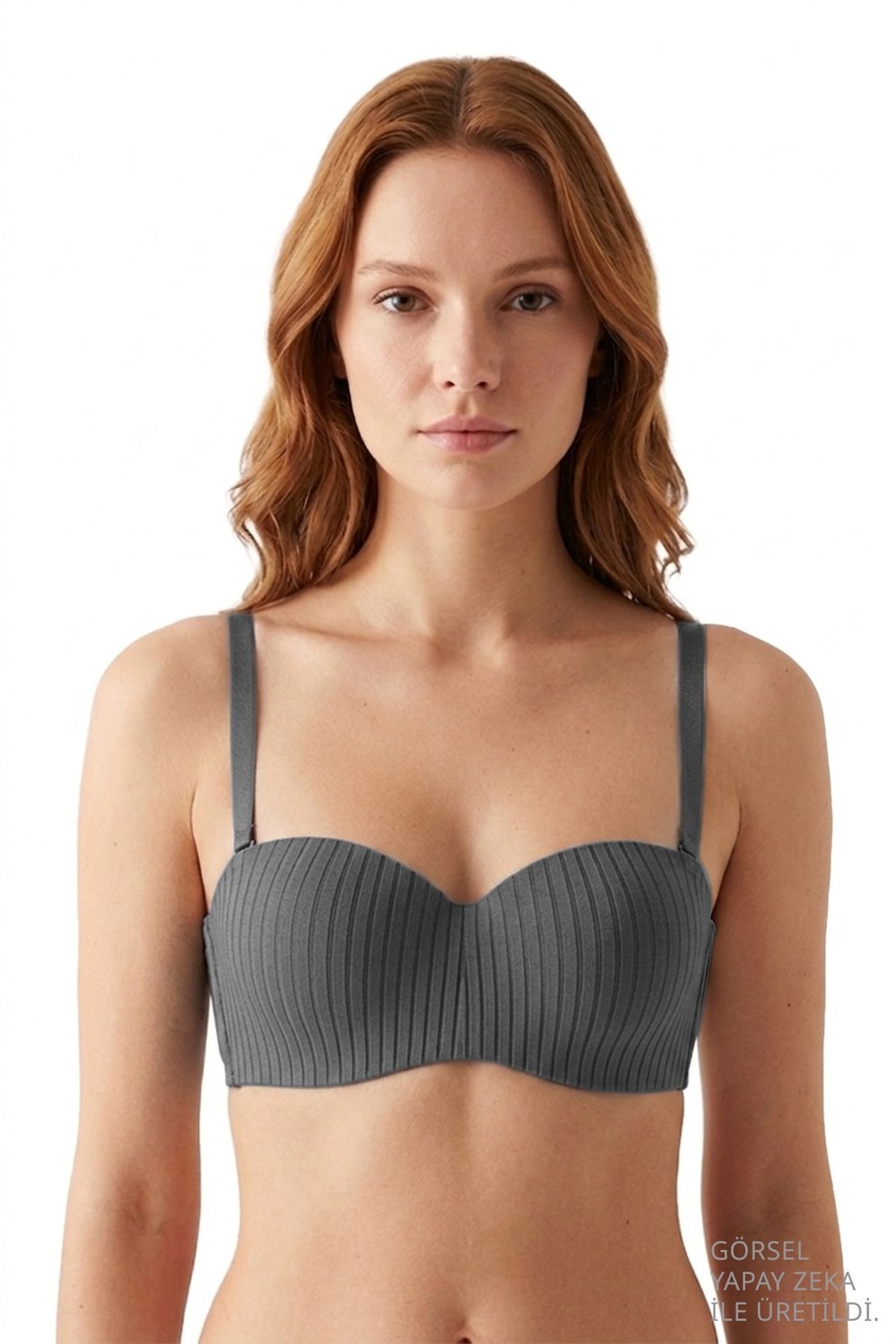 Seamless Bra - Striva | Siyah Mikro Çizgi Desenli Balenli Toparlayıcı Kadın Sütyen