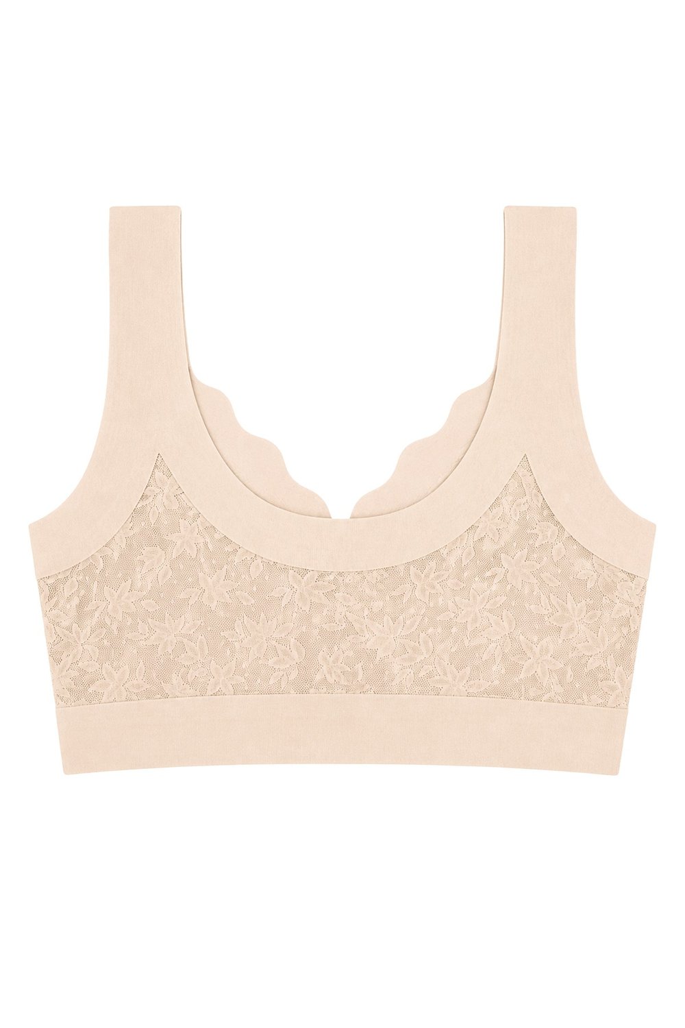 Seamless Bra - Lunessa | Latte Lazer Kesim Dikişsiz Önden Düğmeli Dantelli Minimizer Kadın Sütyen