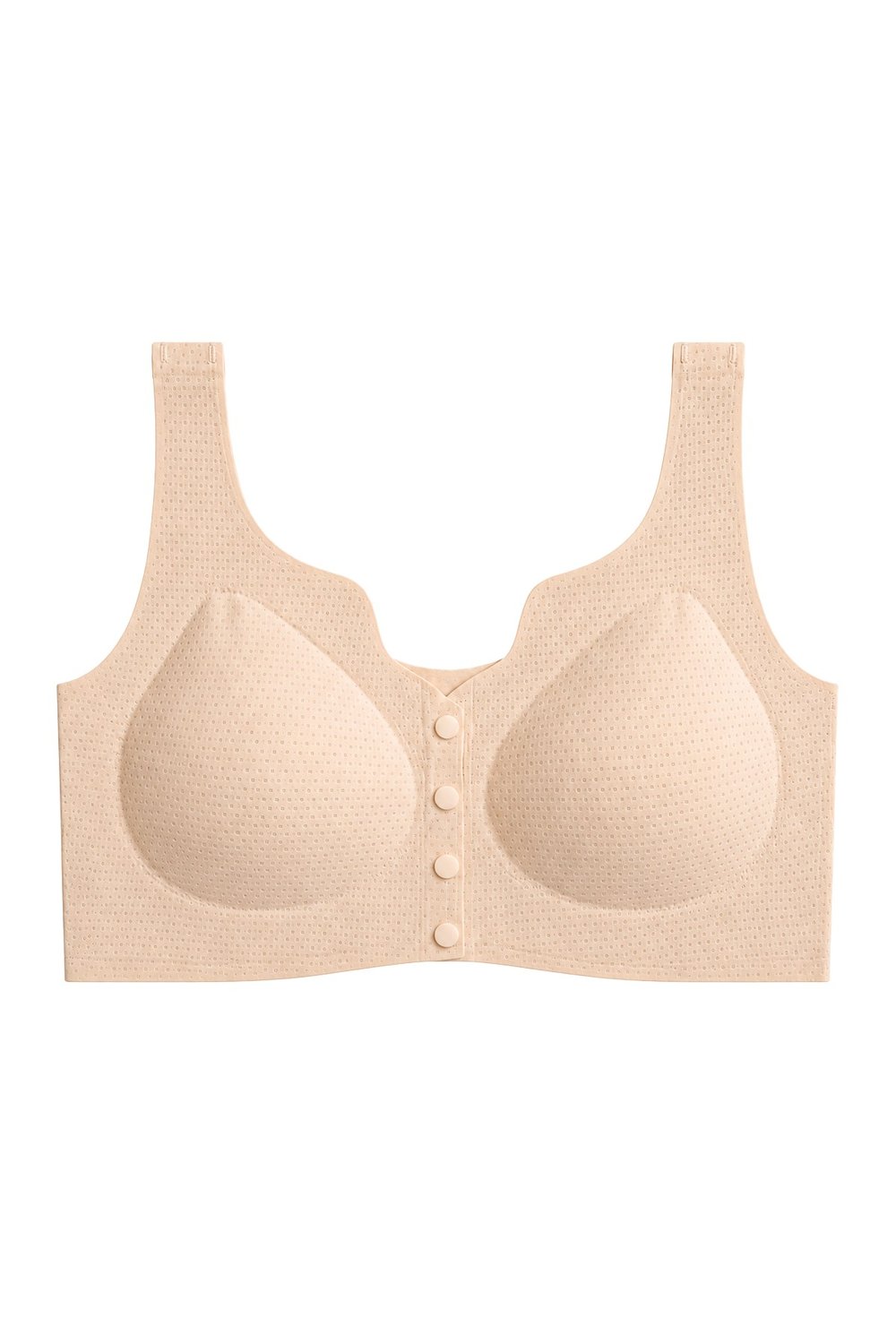 Seamless Bra - Virela | Ten Lazer Kesim Önden Düğmeli Toparlayıcı Büyük Beden Kadın Sütyen