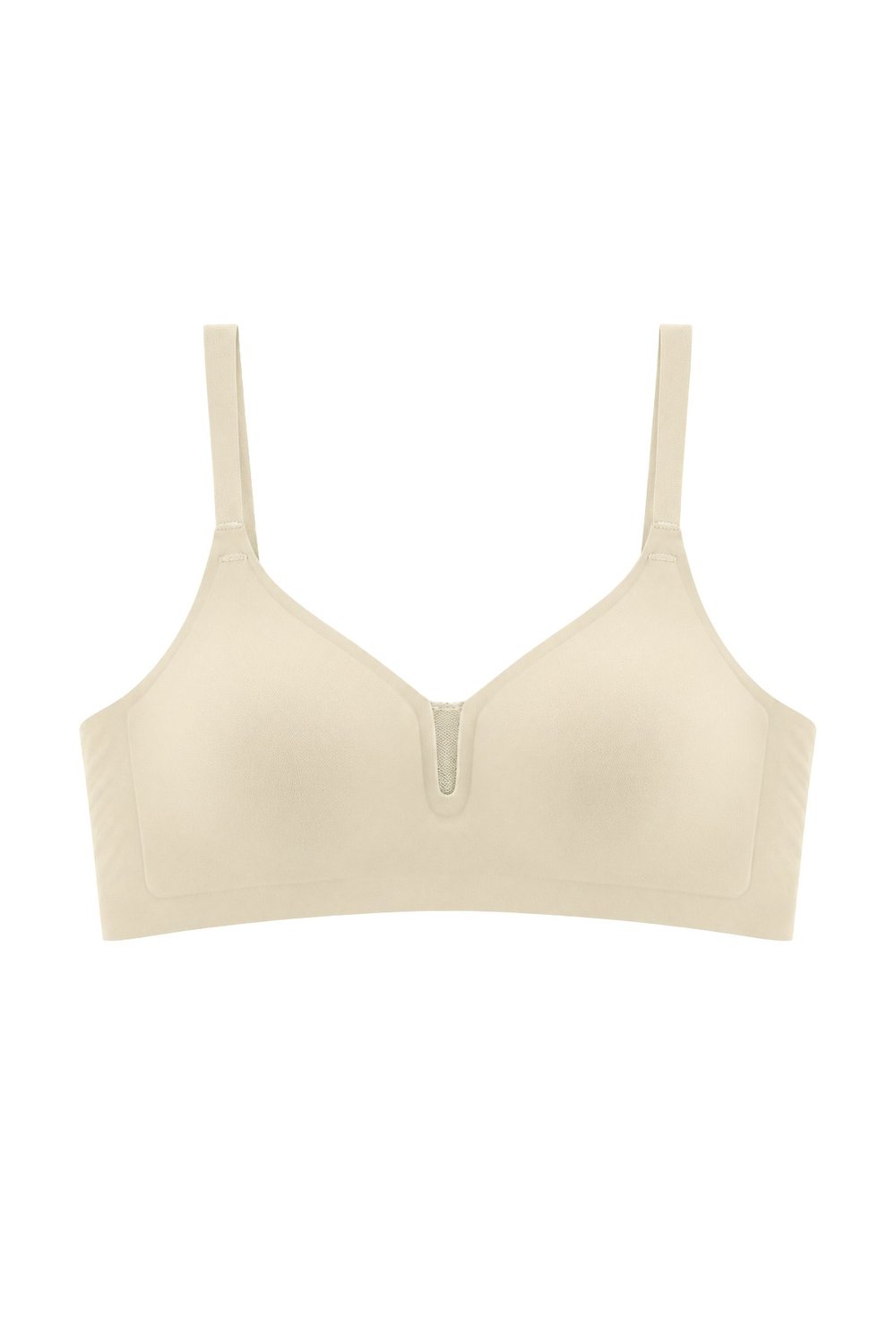 Seamless Bra - Eloria | Krem Lazer Kesim Dikişsiz Balensiz İz Bırakmayan Tül Detaylı Kadın Sütyen