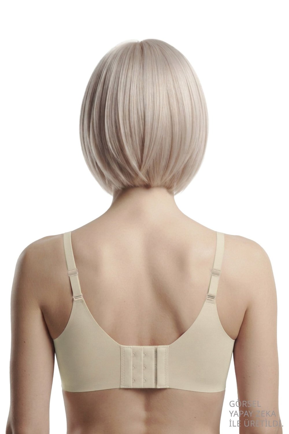 Seamless Bra - Eloria | Krem Lazer Kesim Dikişsiz Balensiz İz Bırakmayan Tül Detaylı Kadın Sütyen