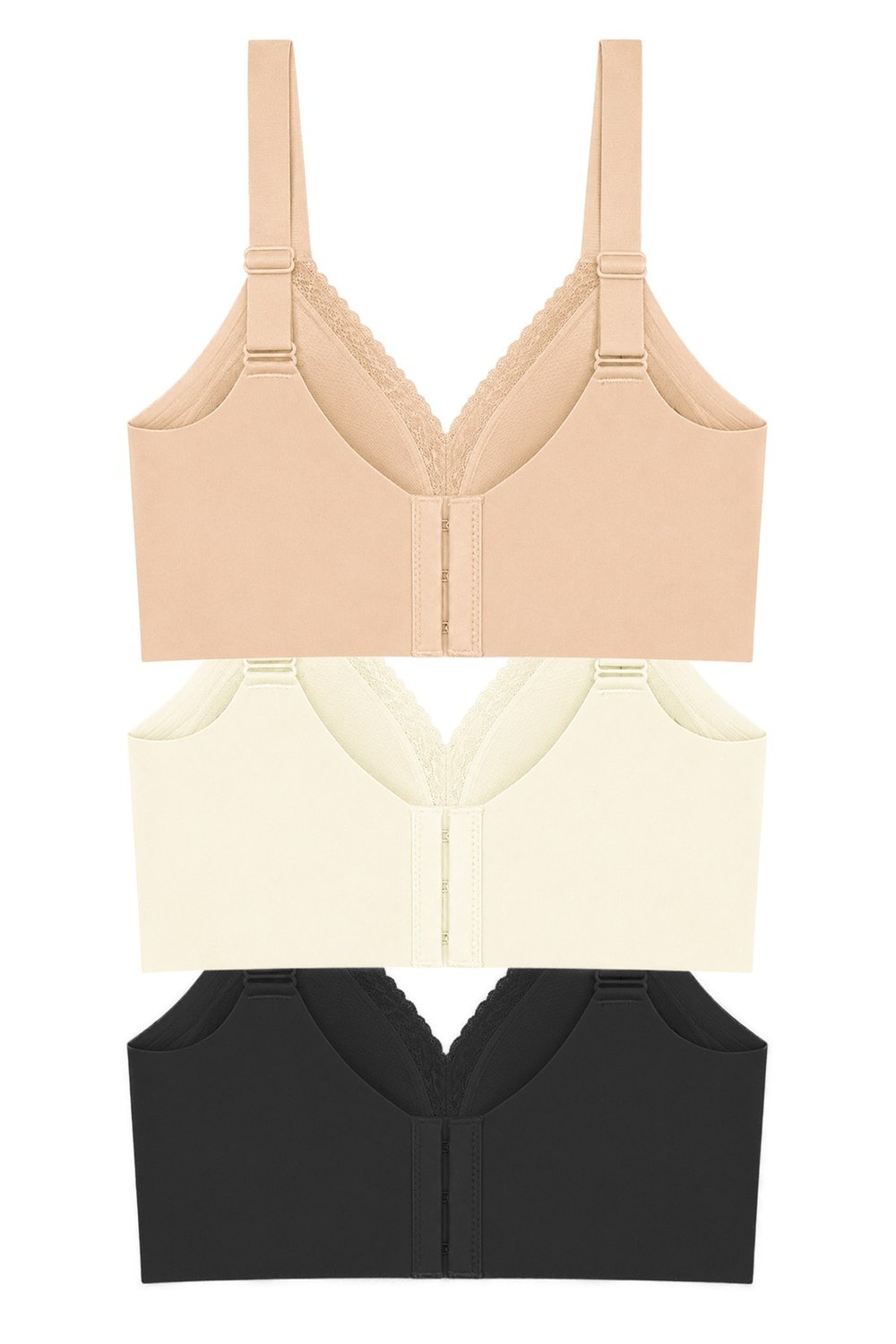 Seamless Bra - Seravia | Lazer Kesim Dantelli Minimizer Kadın Sütyen 3lü Paket-2