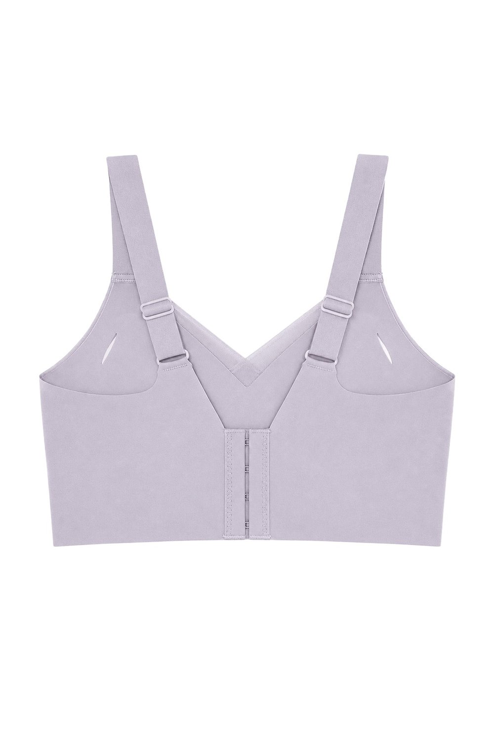 Seamless Bra - Elvora | Lila Lazer Kesim Rib Dokulu Tül Detaylı Balensiz Kadın Sütyen