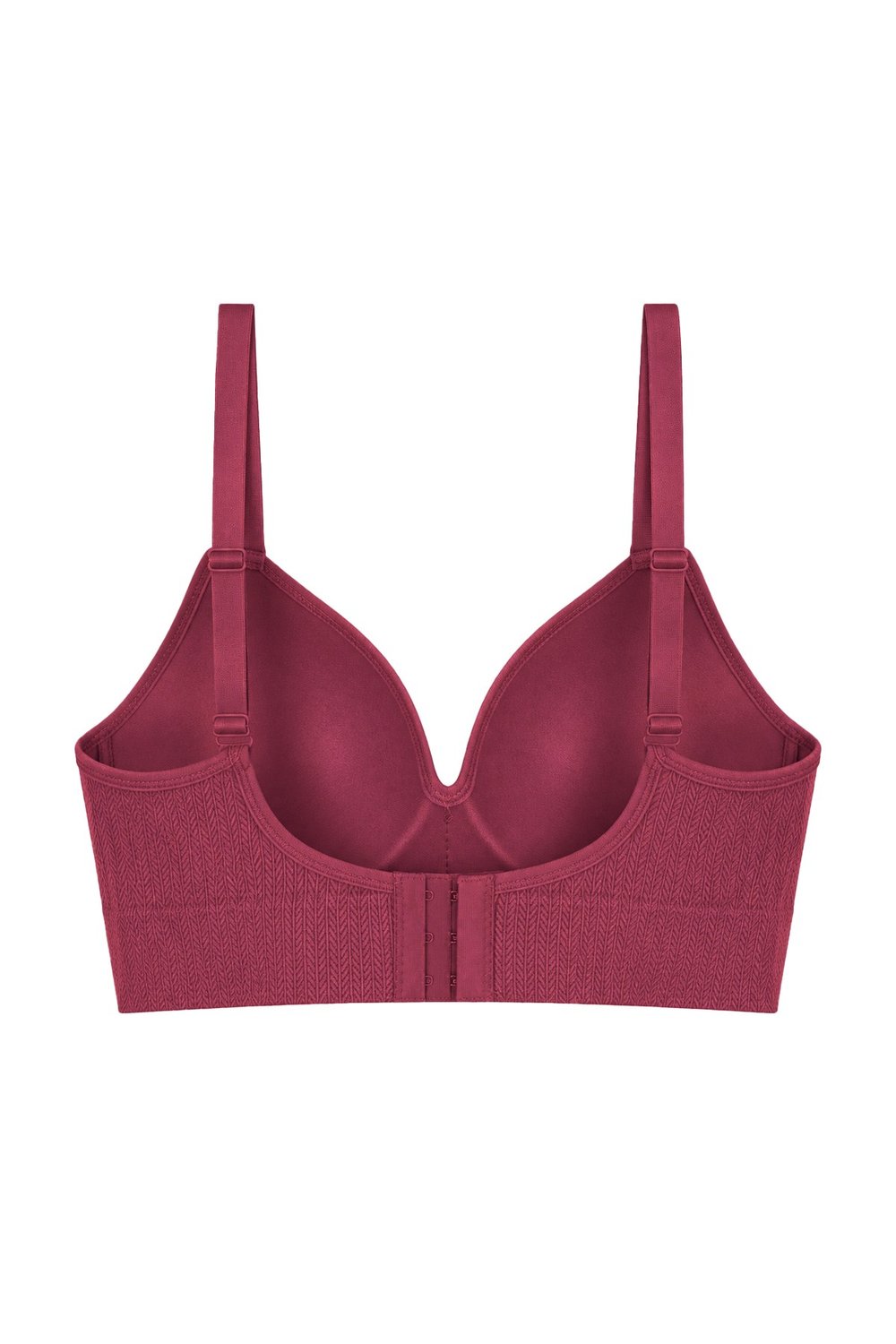 Bra - Mirel | Vişne Büyük Beden Bambu Desenli Balensiz Minimizer Kadın Sütyen