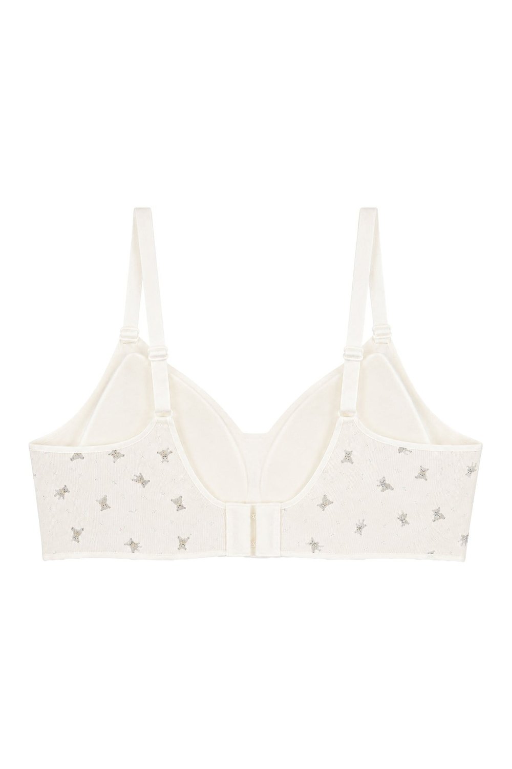 Seamless Bra - Mireva | Krem Lazer Kesim Rib Dokulu Ayıcık Desenli Balensiz Kadın Sütyen