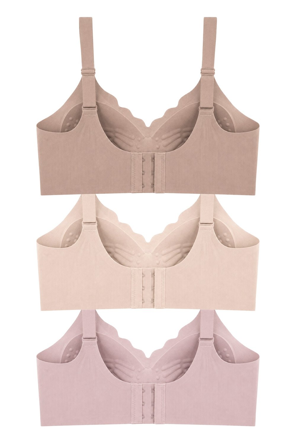 Seamless Bra - Mirena | Lazer Kesim Rib Dokulu Toparlayıcı Balensiz Kadın Sütyen 3lü Paket