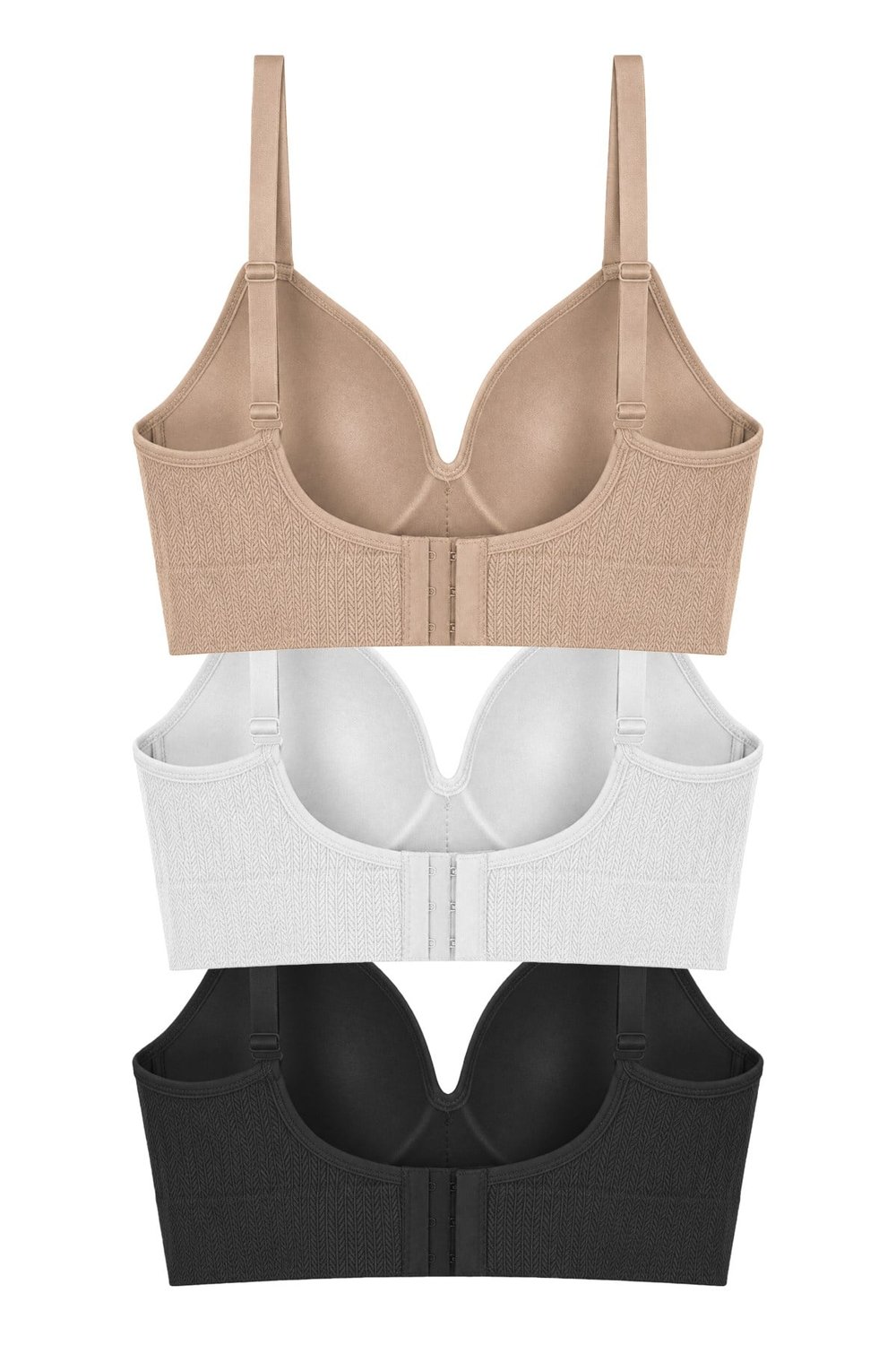 Bra - Mirel | Büyük Beden Bambu Desenli Balensiz Minimizer Kadın Sütyen 3lü Paket-2