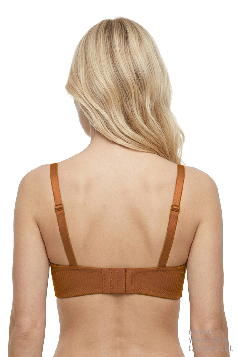Seamless Bra - Rivelle | Bej Mikro Çizgi Desenli Balensiz Günlük Kadın Sütyen