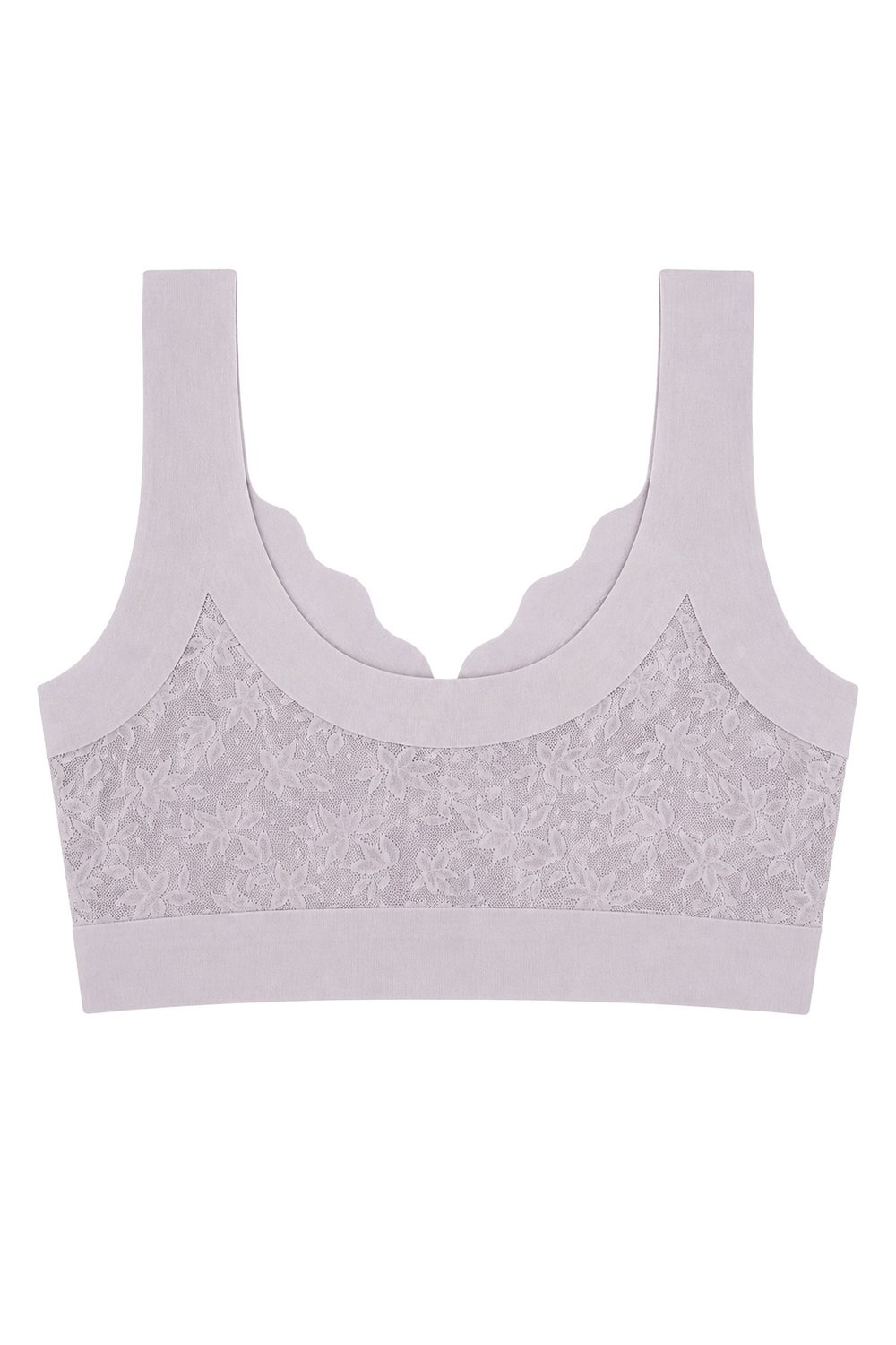 Seamless Bra - Lunessa | Lila Lazer Kesim Dikişsiz Önden Düğmeli Dantelli Minimizer Kadın Sütyen