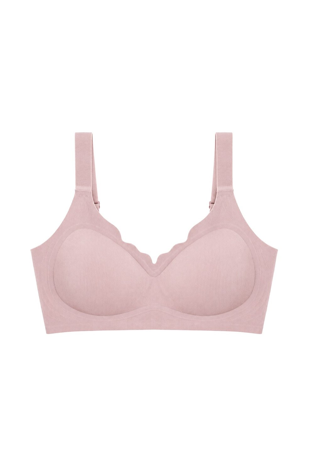 Seamless Bra - Mirena | Pudra Lazer Kesim Rib Dokulu Toparlayıcı Balensiz Kadın Sütyen