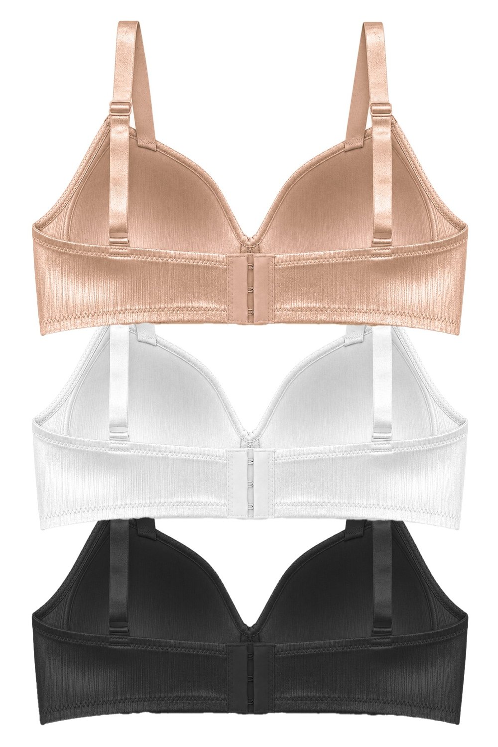 Bra - Elvia | Büyük Beden Parlak Balensiz Straplez Minimizer Kadın Sütyen 3lü Paket-2