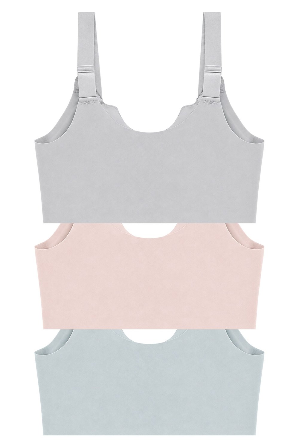 Seamless Bra - Larevia | Lazer Kesim Önden Düğmeli Tül Detaylı Kadın Sütyen 3lü Paket