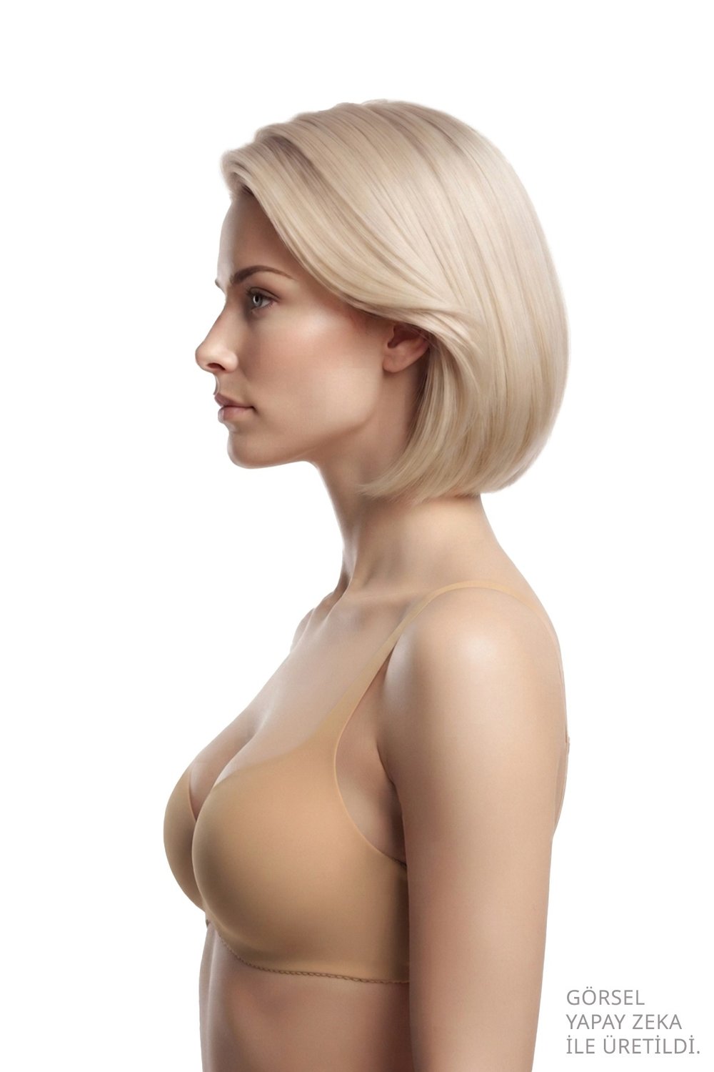 Seamless Bra - Selene | Ten Lazer Kesim Balenli Yarım Dolgulu Push Up Straplez Kadın Sütyen