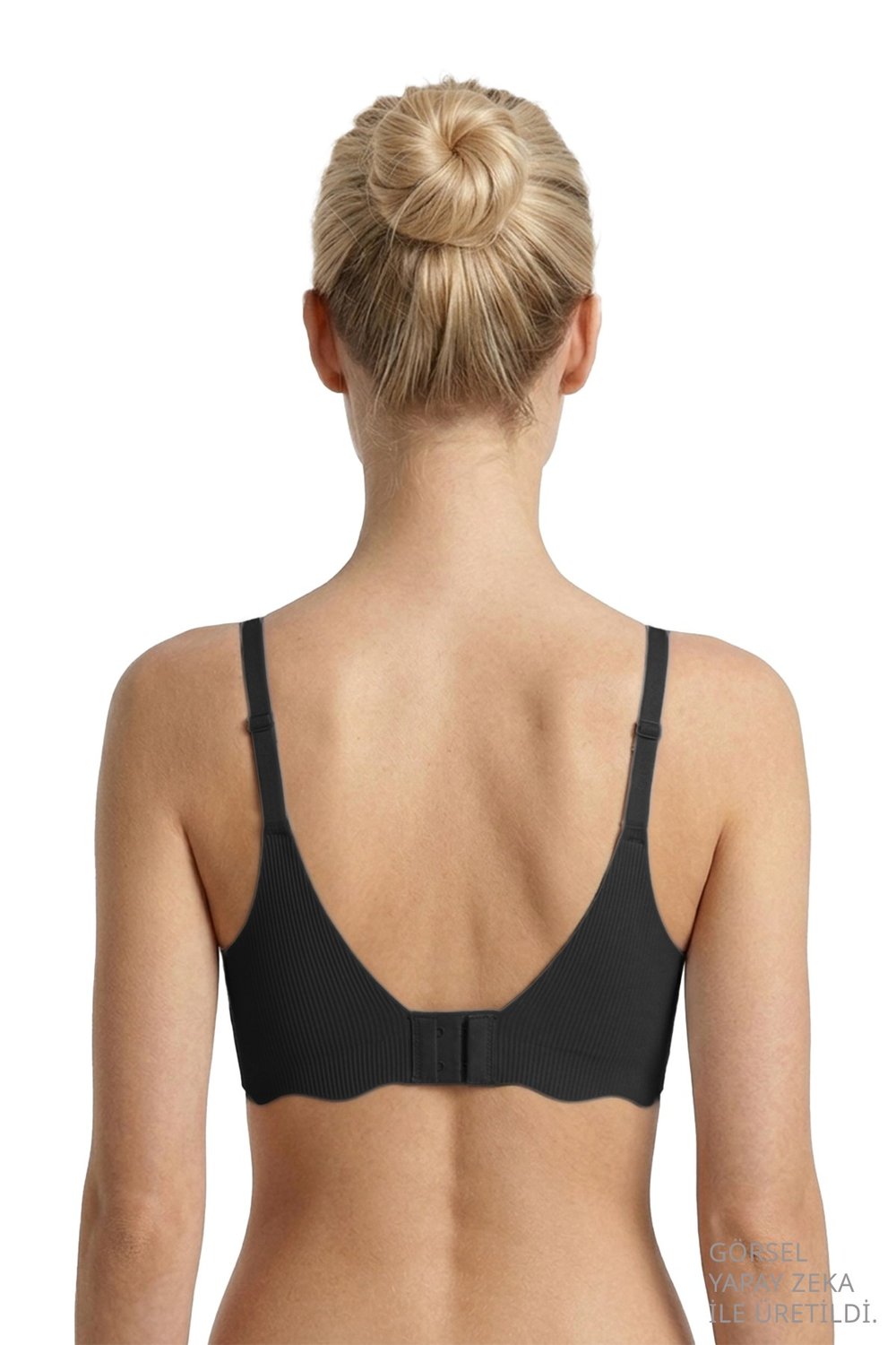 Seamless Bra - Elara | Siyah Lazer Kesim Balensiz İnce Fitil Dokulu Dikişsiz Kadın Sütyen