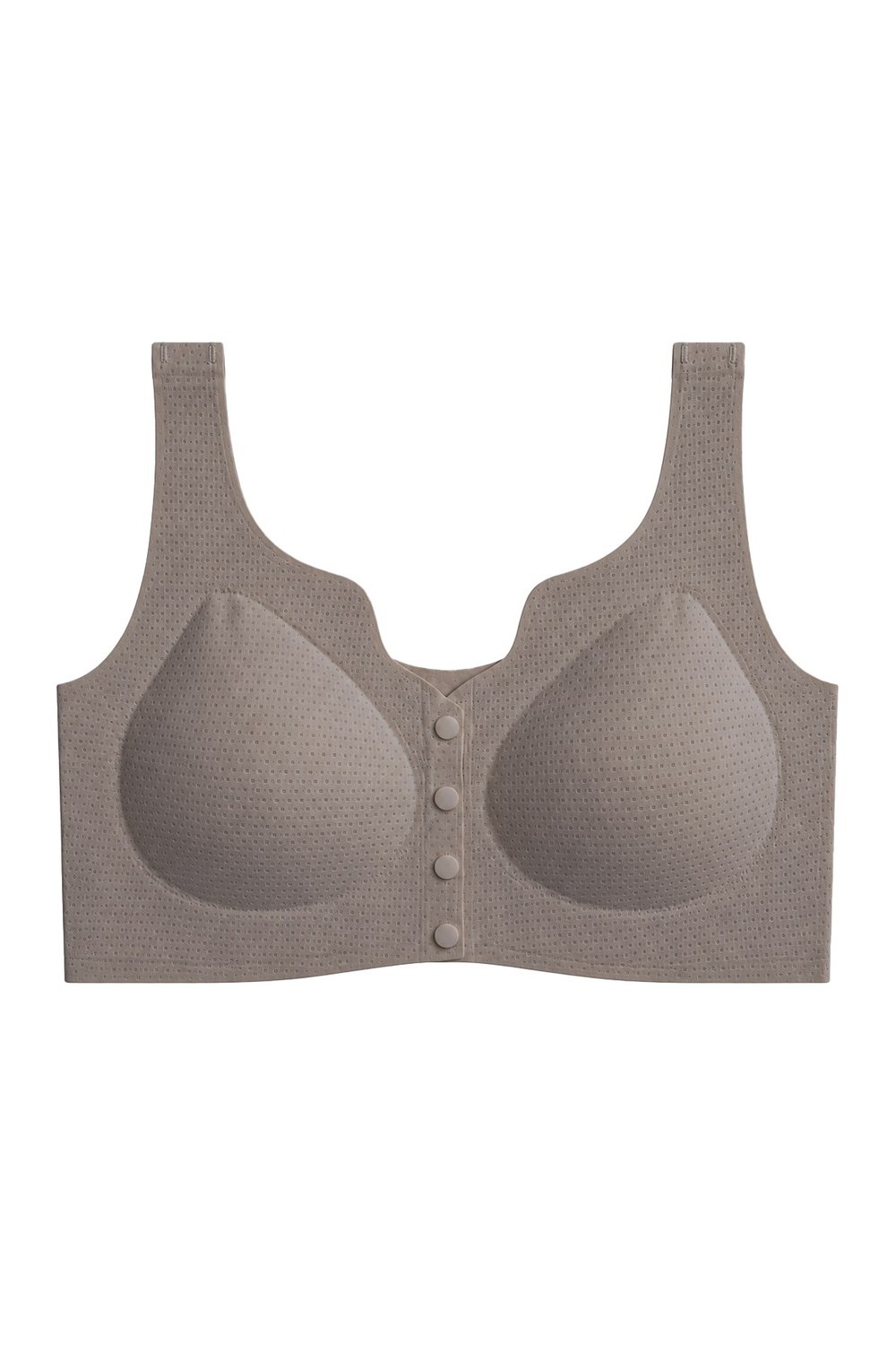 Seamless Bra - Virela | Vizon Lazer Kesim Önden Düğmeli Toparlayıcı Büyük Beden Kadın Sütyen