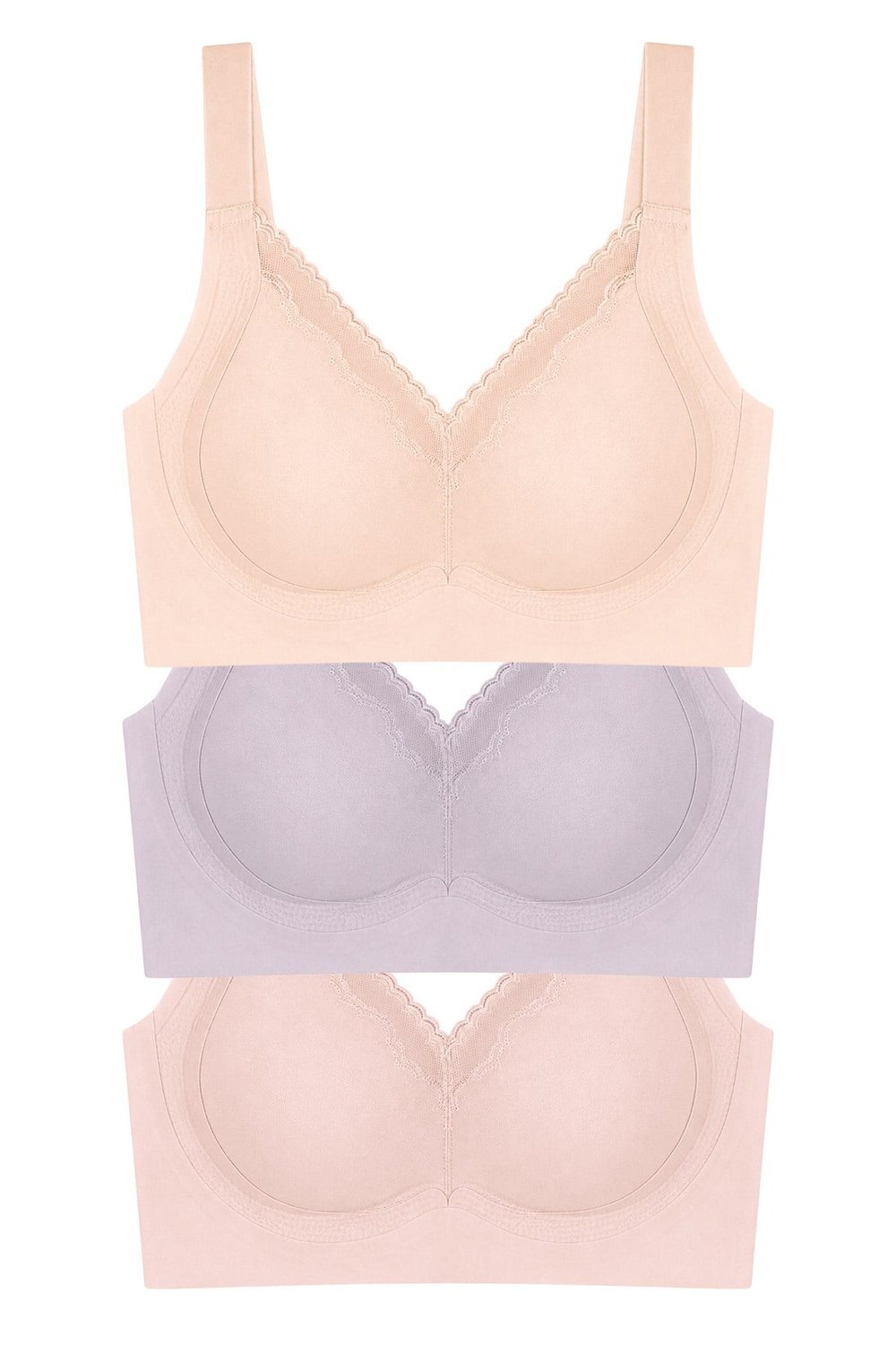 Seamless Bra - Seravia | Lazer Kesim Dantelli Minimizer Kadın Sütyen 3lü Paket
