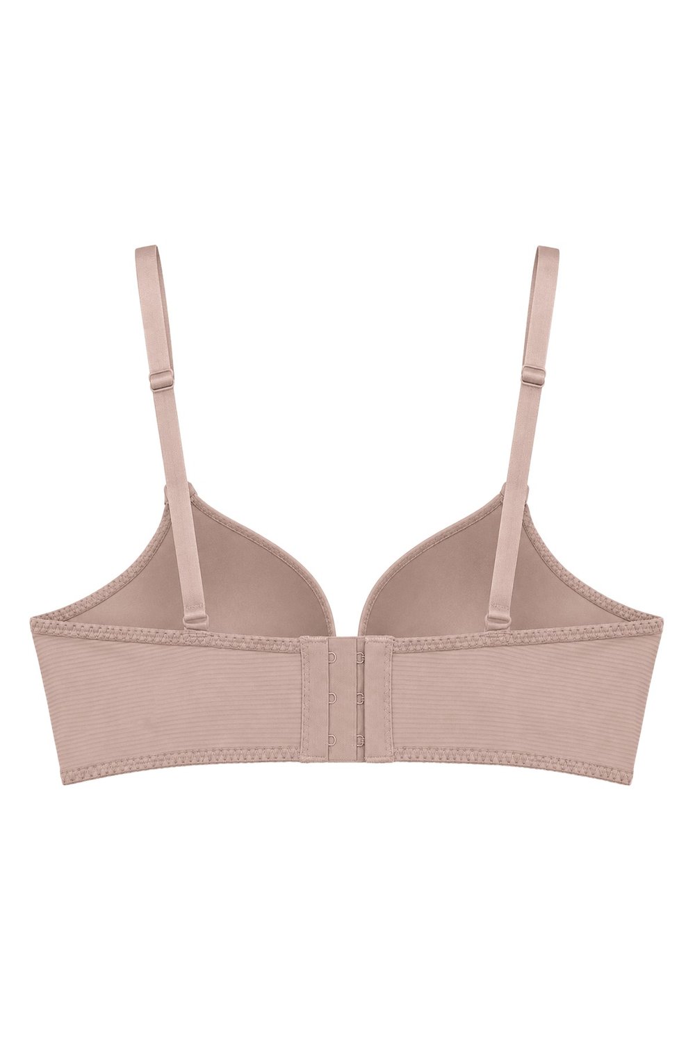 Seamless Bra - Renoa | Pudra Rib Dokulu Balensiz Doğal Form Straplez Kadın Sütyen