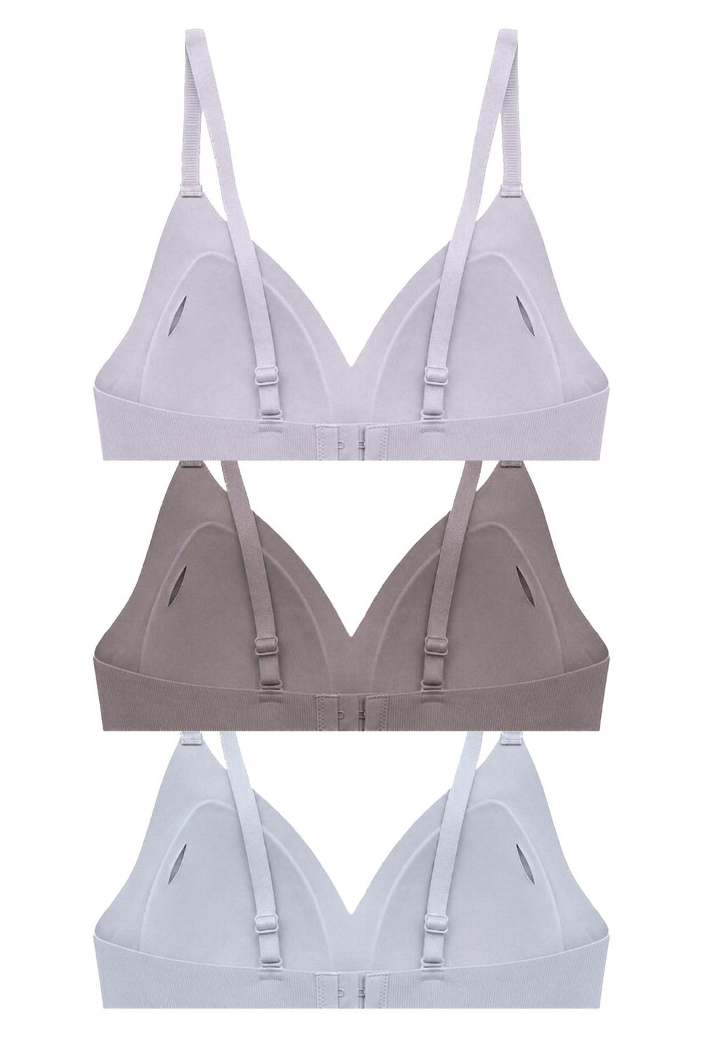 Seamless Bra - Velour | Lazer Kesim Balensiz Üçgen Form Dikişsiz Kadın Sütyen 3lü Paket