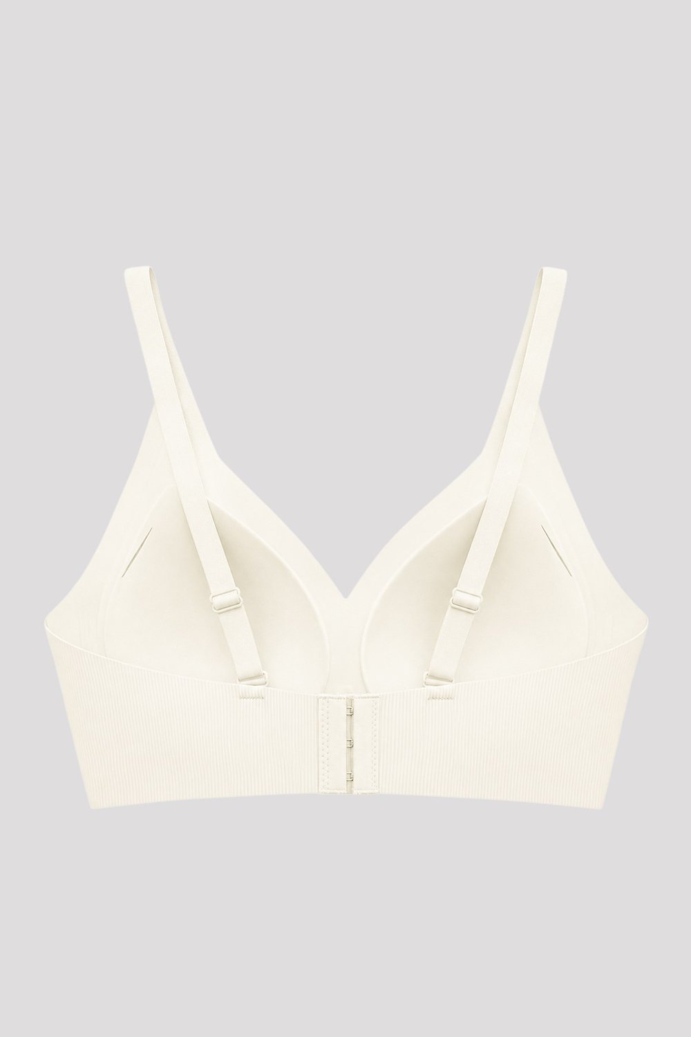 Seamless Bra - Velora | Krem Lazer Kesim Balensiz Rib Dokulu Dikişsiz Kadın Sütyen