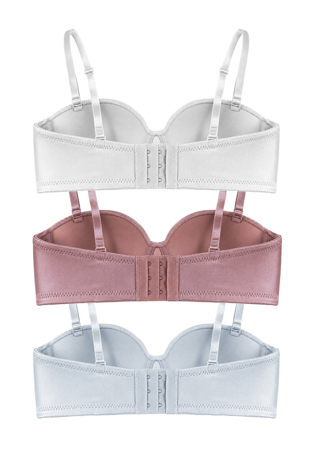 Seamless Bra - Maris | Micro Balenli Parlak Straplez Kadın Sütyen 3lü Paket